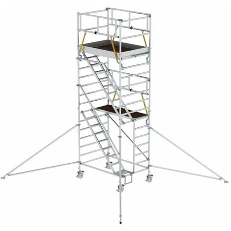 GÜNZBURGER STEIGTECHNIK Günzburger Rollgerüst SG Mit Schrägaufstiegen 1,35x1,80m Und Ausleger 6,47m AH 3 GÜNZBURGER STEIGTECHNIK Günzburger Rollgerüst SG Mit Schrägaufstiegen 1,35x1,80m Und Ausleger 6,47m AH
