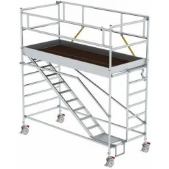G&UUML;NZBURGER STEIGTECHNIK Günzburger Rollgerüst SG Mit Schrägaufstiegen 1,35x3,00m Und Sicherheitsgeländer 4,51m AH