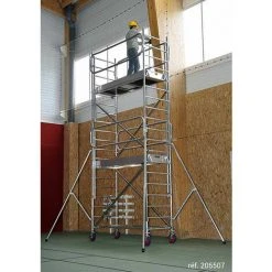 GERUEST EXPERTEN Alu Rollgerüst Länge 2,17m, 1 Holz/Alu Bühne 195x60cm Mit Durchstiegsklappe Und Fußleiste, Lenkrollen Und Ausleger Höhenverstellbar, Bühnehöhe 1,90m - 7120022 -Gerüste And Arbeitsplattformen Verkäufe 52833256 3