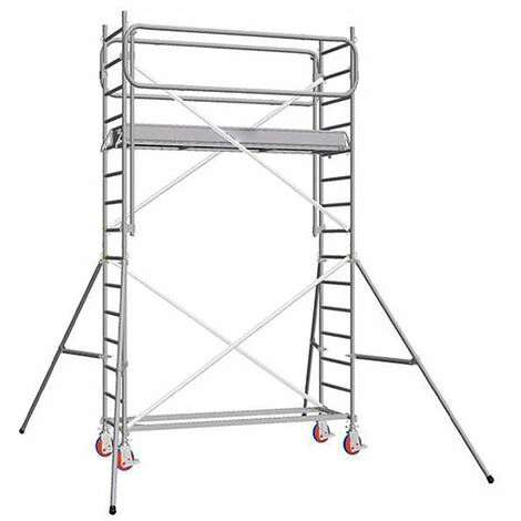 GERUEST EXPERTEN Alu Rollgerüst Länge 2,66m, 1 Holz/Alu Bühne 244x60cm Mit Durchstiegsklappe Und Fußleisten, Lenkrollen Und Ausleger Höhenverstellbar, Bühnehöhe 1,90m - 7125022 3 GERUEST EXPERTEN Alu Rollgerüst Länge 2,66m, 1 Holz/Alu Bühne 244x60cm Mit Durchstiegsklappe Und Fußleisten, Lenkrollen Und Ausleger Höhenverstellbar, Bühnehöhe 1,90m - 7125022