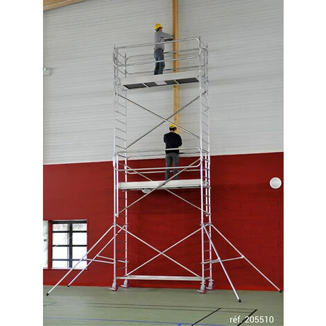 GERUEST EXPERTEN Alu Rollgerüst Länge 2,66m, 1 Holz/Alu Bühne 244x60cm Mit Durchstiegsklappe Und Fußleisten, Lenkrollen Und Ausleger Höhenverstellbar, Bühnehöhe 1,90m - 7125022 4 GERUEST EXPERTEN Alu Rollgerüst Länge 2,66m, 1 Holz/Alu Bühne 244x60cm Mit Durchstiegsklappe Und Fußleisten, Lenkrollen Und Ausleger Höhenverstellbar, Bühnehöhe 1,90m - 7125022 - Image 2