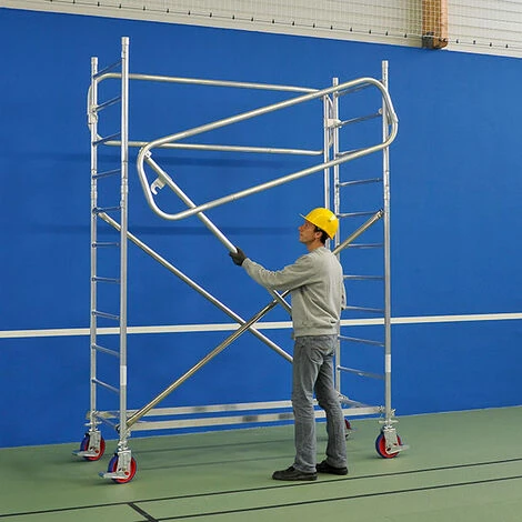 GERUEST EXPERTEN Alu Rollgerüst Länge 2,66m, 1 Holz/Alu Bühne 244x60cm Mit Durchstiegsklappe Und Fußleisten, Lenkrollen Und Ausleger Höhenverstellbar, Bühnehöhe 1,90m - 7125022 6 GERUEST EXPERTEN Alu Rollgerüst Länge 2,66m, 1 Holz/Alu Bühne 244x60cm Mit Durchstiegsklappe Und Fußleisten, Lenkrollen Und Ausleger Höhenverstellbar, Bühnehöhe 1,90m - 7125022 - Image 4