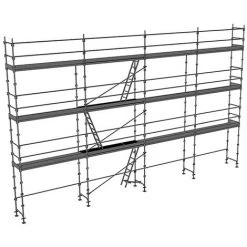 GERUEST EXPERTEN Gerüst 104m² - Struktur + Plattformen + Leiste - Strebe Version - DUO104-SPP