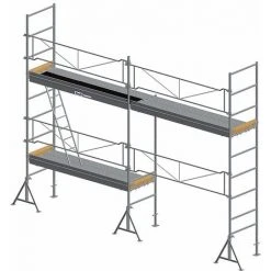 GERUEST EXPERTEN Maurergerüst 52m2: Gerüststruktur Allein,Arbeitshöhe 5.15m - Länge 10.00m - DCM52-S