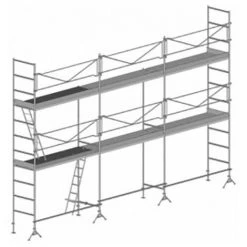 GERUEST EXPERTEN Baugerüst 60m²: Gerüststruktur + Bühnen + Fußleisten, Maximale Arbeitshöhe: 6,00 M - DCM60-SPP
