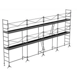 GERUEST EXPERTEN Baugerüst 78m²: Gerüststruktur Allein, Arbeitsfläche (LxB): 13,00m X 6,00m, Höhe Der Höchsten Bühne: 4,00 M - DCM78-S