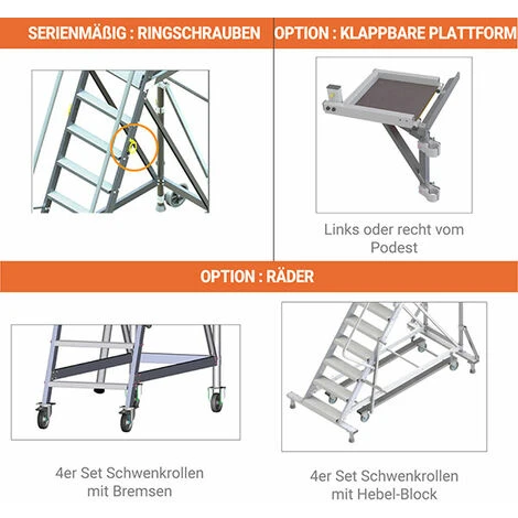 PLATTFORMLEITER EXPERTEN - MATISERE Zugangsplattform - 2 Stufen - Plattform Höhe De 0.50m - ER2SL-PD 5 PLATTFORMLEITER EXPERTEN - MATISERE Zugangsplattform - 2 Stufen - Plattform Höhe De 0.50m - ER2SL-PD - Image 3
