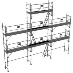 GERUEST EXPERTEN Gerüst 68m² - Struktur + Plattformen + Leiste -Gelände Version - DUO68GC-PI-SPP