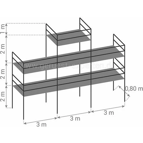 GERUEST EXPERTEN Gerüst 68m² - Struktur + Plattformen + Leiste -Gelände Version - DUO68GC-PI-SPP 4 GERUEST EXPERTEN Gerüst 68m² - Struktur + Plattformen + Leiste -Gelände Version - DUO68GC-PI-SPP - Image 2