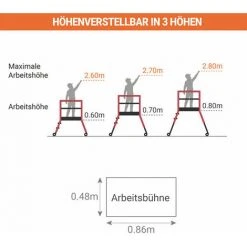 PLATTFORMLEITER EXPERTEN - MATISERE Mobile Teleskop Plattformleiter - Maximale Arbeitshöhe 2.70m - 40073 -Gerüste And Arbeitsplattformen Verkäufe 64025448 2
