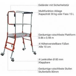 PLATTFORMLEITER EXPERTEN - MATISERE Mobile Teleskop Plattformleiter - Maximale Arbeitshöhe 2.70m - 40073 -Gerüste And Arbeitsplattformen Verkäufe 64025448 3