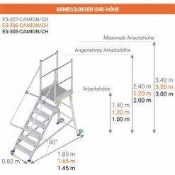 PLATTFORMLEITER EXPERTEN - MATISERE Plateforme 5 Stufen - Plattform Höhe 1.00m - ES-305-CAMION/CH -Gerüste And Arbeitsplattformen Verkäufe 64209207 2