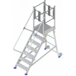 PLATTFORMLEITER EXPERTEN - MATISERE Plateforme 5 Stufen - Plattform Höhe 1.00m - 2 Sicherheitstüren - ES-305-CAMION/2PS