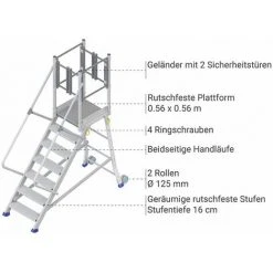 PLATTFORMLEITER EXPERTEN - MATISERE Plateforme 5 Stufen - Plattform Höhe 1.00m - 2 Sicherheitstüren - ES-305-CAMION/2PS -Gerüste And Arbeitsplattformen Verkäufe 64209589 3