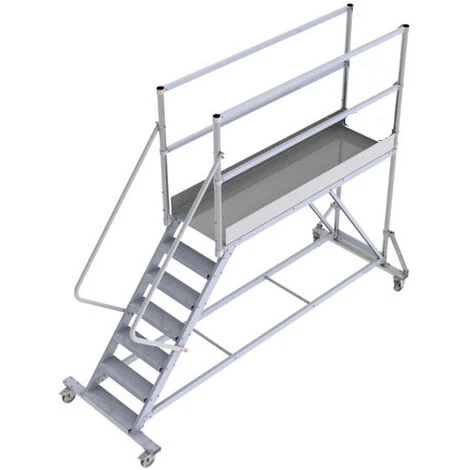 PLATTFORMLEITER EXPERTEN - MATISERE Mobile Plattform Mit Geländer Rechts Und Links - Maximale Arbeitshöhe 3.40m - PTF257-GD 3 PLATTFORMLEITER EXPERTEN - MATISERE Mobile Plattform Mit Geländer Rechts Und Links - Maximale Arbeitshöhe 3.40m - PTF257-GD