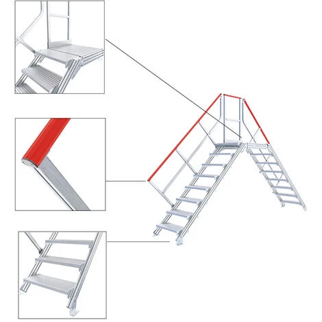 PLATTFORMLEITER EXPERTEN - MATISERE Leiternüberstieg - Schräglage 45° - Breite Stufen : 80cm - 2241/0810 6 PLATTFORMLEITER EXPERTEN - MATISERE Leiternüberstieg - Schräglage 45° - Breite Stufen : 80cm - 2241/0810 - Image 4