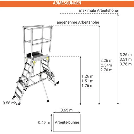 PLATTFORMLEITER EXPERTEN - MATISERE Teleskop Plattformleiter Double Accès - Maximale Arbeitshöhe 3.76m - PDA125/175 4 PLATTFORMLEITER EXPERTEN - MATISERE Teleskop Plattformleiter Double Accès - Maximale Arbeitshöhe 3.76m - PDA125/175 - Image 2
