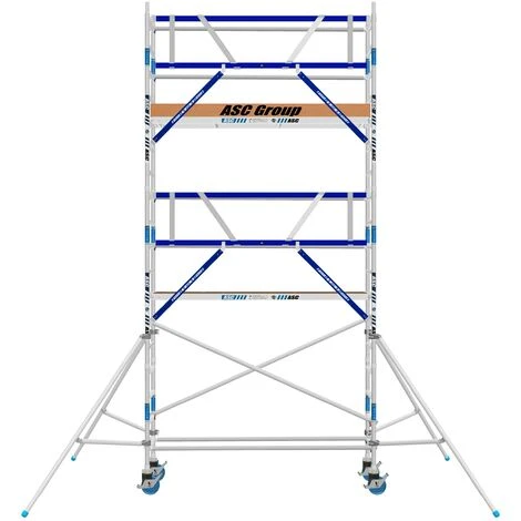 ASC GROUP ASC Rollgerüst AGS Pro 190x135cm Mit Holz-Plattformen Und Einseitigem Geländer 6,3m Arbeitshöhe 3 ASC GROUP ASC Rollgerüst AGS Pro 190x135cm Mit Holz-Plattformen Und Einseitigem Geländer 6,3m Arbeitshöhe