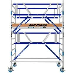 ASC GROUP ASC Rollgerüst AGS Pro 250x135cm Mit Carbon-Plattformen Und Doppelseitigem Geländer 4,3m Arbeitshöhe