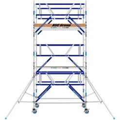 ASC GROUP ASC Rollgerüst AGS Pro 250x75cm Mit Carbon-Plattformen Und Doppelseitigem Geländer 6,3m Arbeitshöhe