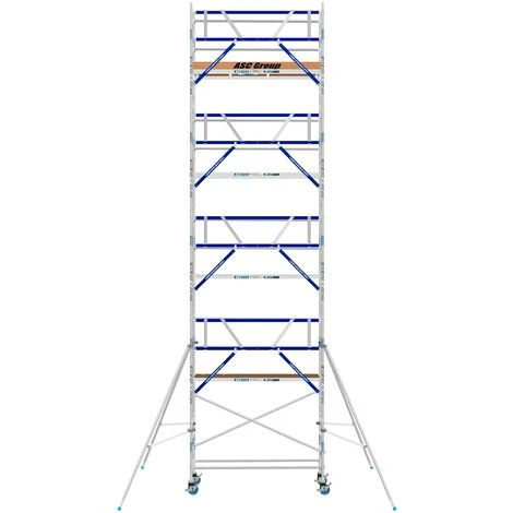 ASC GROUP ASC Rollgerüst AGS Pro 190x75cm Mit Holz-Plattformen Und Einseitigem Geländer 10,3m Arbeitshöhe 3 ASC GROUP ASC Rollgerüst AGS Pro 190x75cm Mit Holz-Plattformen Und Einseitigem Geländer 10,3m Arbeitshöhe