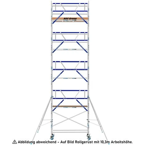 ASC GROUP ASC Rollgerüst AGS Pro 190x135cm Mit Holz-Plattformen Und Einseitigem Geländer 14,3m Arbeitshöhe 3 ASC GROUP ASC Rollgerüst AGS Pro 190x135cm Mit Holz-Plattformen Und Einseitigem Geländer 14,3m Arbeitshöhe