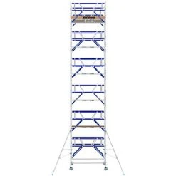 ASC GROUP ASC Rollgerüst AGS Pro 305x135cm Mit Holz-Plattformen Und Doppelseitigem Geländer 13,3m Arbeitshöhe