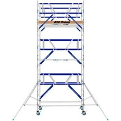 ASC GROUP ASC Rollgerüst AGS Pro 305x135cm Mit Carbon-Plattformen Und Doppelseitigem Geländer 7,3m Arbeitshöhe
