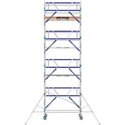 ASC GROUP ASC Rollgerüst AGS Pro 190x75cm Mit Holz-Plattformen Und Einseitigem Geländer 9,3m Arbeitshöhe