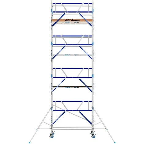 ASC GROUP ASC Rollgerüst AGS Pro 190x75cm Mit Holz-Plattformen Und Einseitigem Geländer 9,3m Arbeitshöhe 3 ASC GROUP ASC Rollgerüst AGS Pro 190x75cm Mit Holz-Plattformen Und Einseitigem Geländer 9,3m Arbeitshöhe