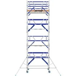 ASC GROUP ASC Rollgerüst AGS Pro 305x135cm Mit Holz-Plattformen Und Doppelseitigem Geländer 9,3m Arbeitshöhe