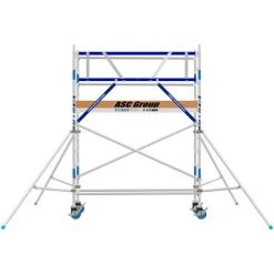 ASC GROUP ASC Rollgerüst AGS Pro 250x135cm Mit Carbon-Plattformen Und Einseitigem Geländer 4,3m Arbeitshöhe