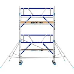 ASC GROUP ASC Rollgerüst AGS Pro 190x135cm Mit Carbon-Plattformen Und Einseitigem Geländer 5,3m Arbeitshöhe