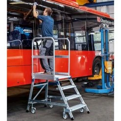 Zarges Podestleiter Fahrbar Mit 5 Stahl-Giterrost-Stufen -Gerüste And Arbeitsplattformen Verkäufe 8511811 3