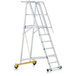 Zarges Fahrbare Podestleiter ZAP Safemaster Plus S Klappbar 12 Stufen