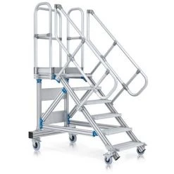 Zarges Plattformtreppe Fahrbar 45° 600mm Stufenbreite 21 Stufen