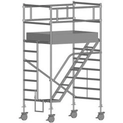 Zarges Fahrgerüst MultiTower 2DT Mit Auslegern Und Schrägaufstieg 2,50m Plattformlänge, 4,50m AH