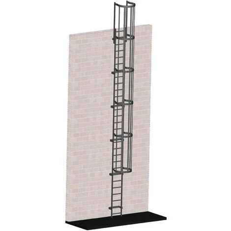 Zarges Steigleiter An Baulichen Anlagen Aluminium 7,40m SH 3 Zarges Steigleiter An Baulichen Anlagen Aluminium 7,40m SH