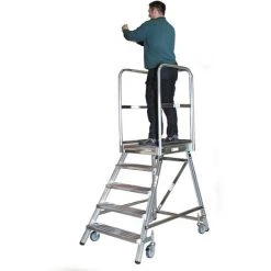 Euroline Premium 515 Mobile Podesttreppe Einseitig 3 Stufen