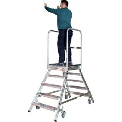 Euroline Premium 516 Mobile Podesttreppe Beidseitig 8 Stufen